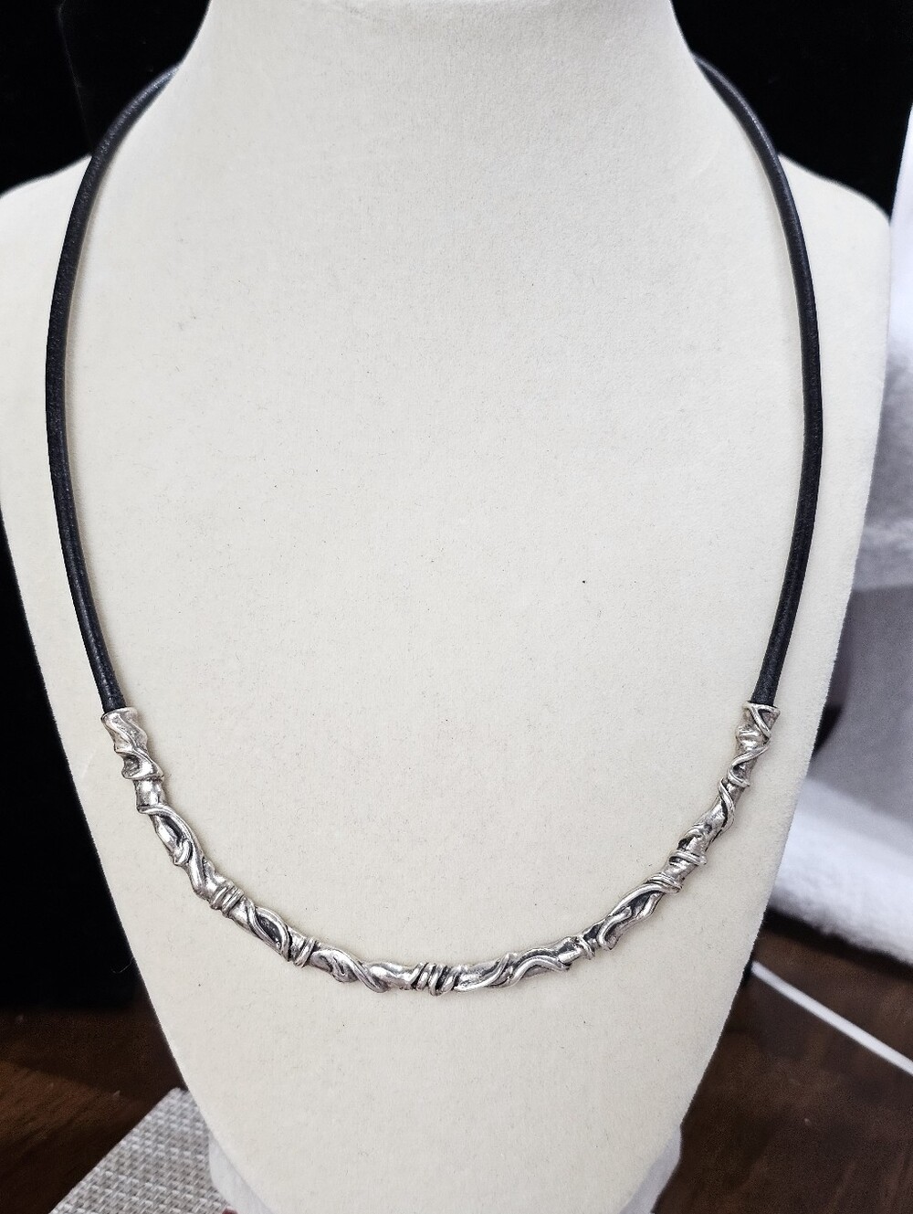 Hagit Gorali 925 and Leather Necklace Adjustable